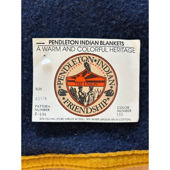 NWT Pendleton Wool Blanket 62' x 78" Leo Burnett 50th Anniversary 1935-1985 Blue - Picture 4 of 6
